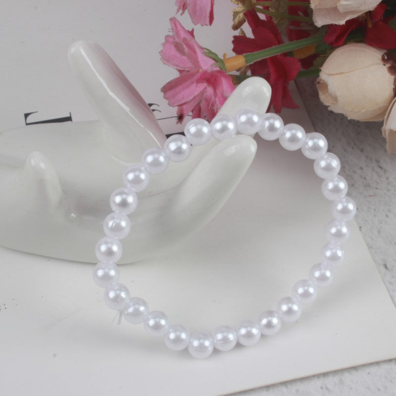 Children's Imitation Pearl Plastic Stringed Pearls Acrylic Handmade Bracelets