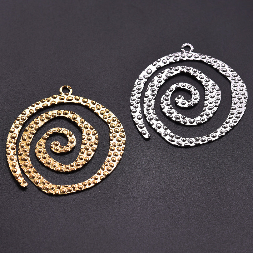 Stainless Steel Trendy Fashionable Golden Spiral Texture Pendants