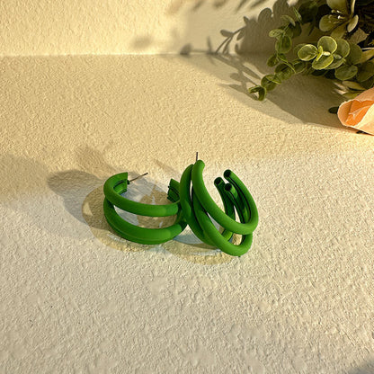 Fresh Shaped Handmade Spray Paint Creative Earrings