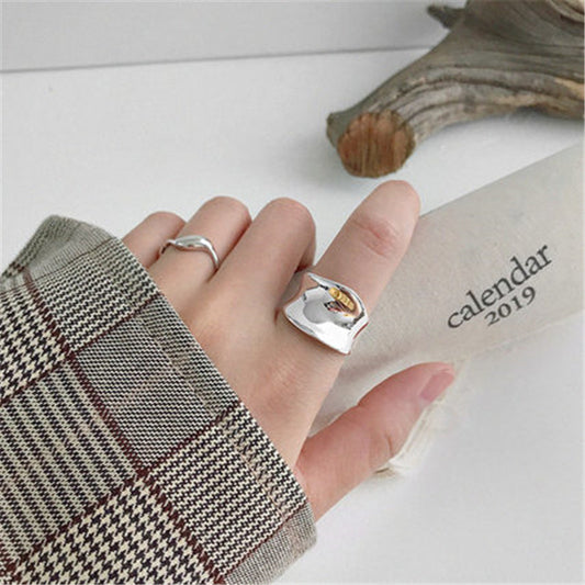 Women's Arc Concave Cold Wind Geometric U-shaped Rings