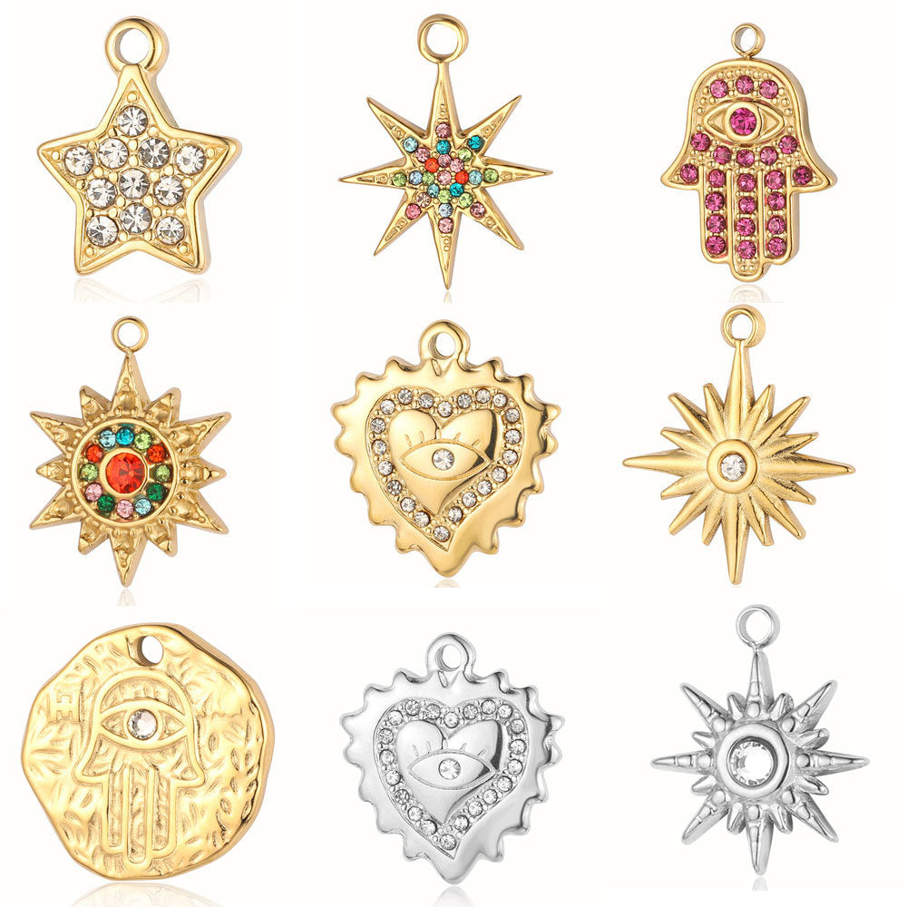 Titanium Steel Sun Ornament Accessories Star Pendants