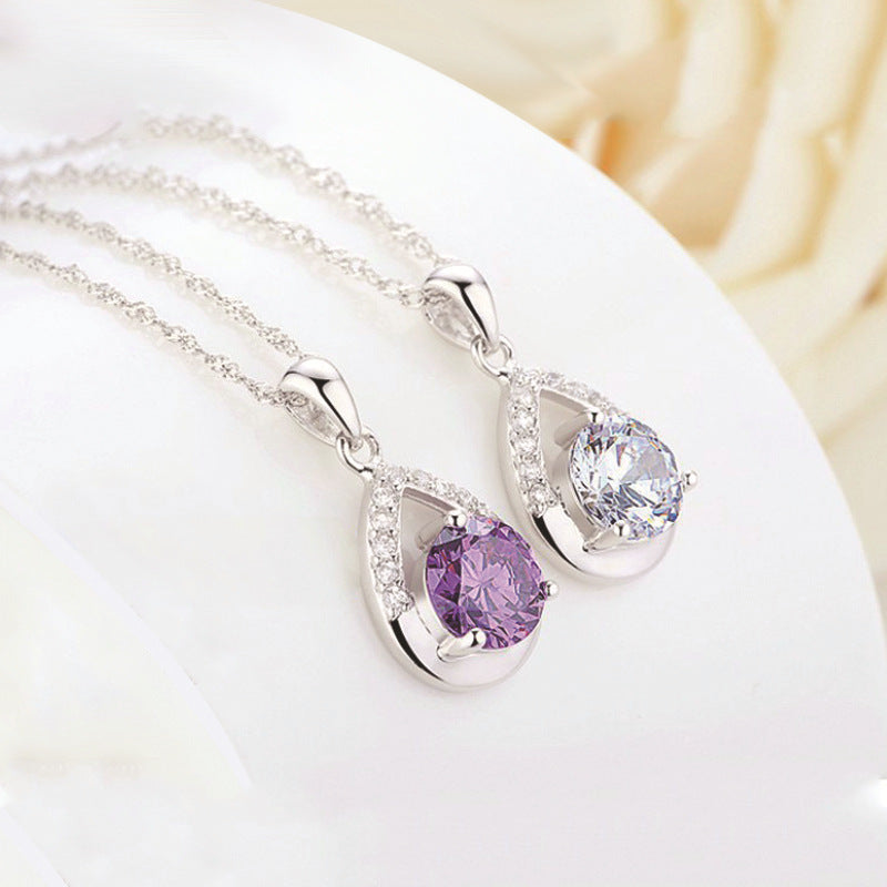 Amethyst Water Drop Fashion Accessories Wild Pendants