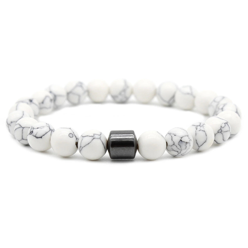 Men's Natural Stone Beaded Volcanic Rock Magnetic Bracelets
