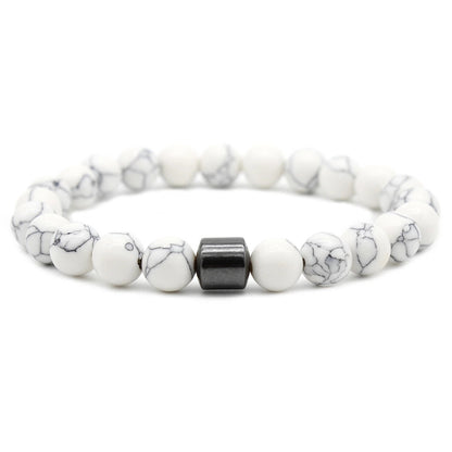 Men's Natural Stone Beaded Volcanic Rock Magnetic Bracelets