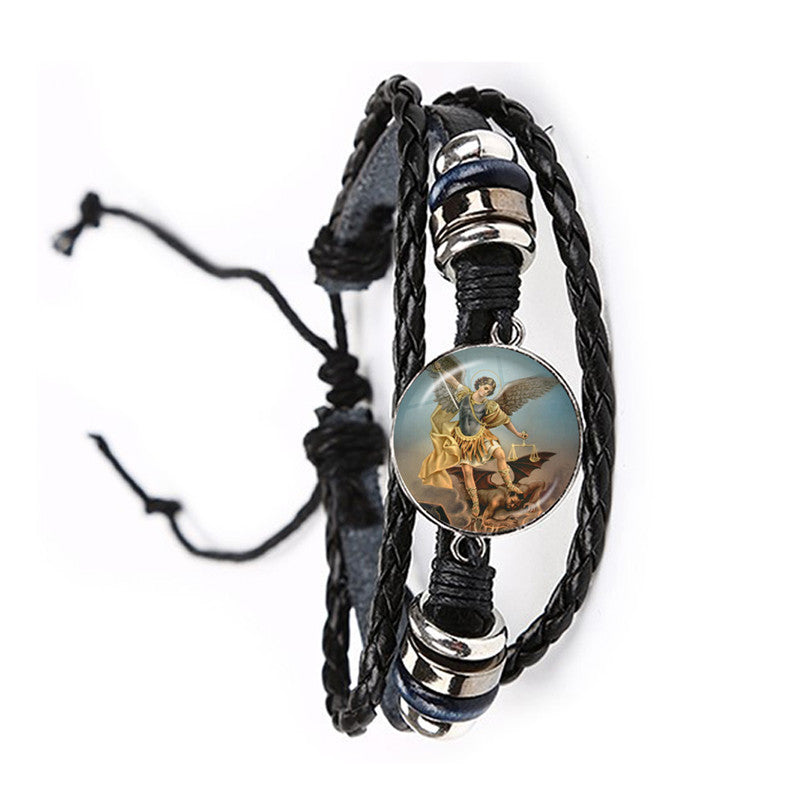 Women's & Men's Time Stone Leather Carrying Strap Hand-woven Bracelets