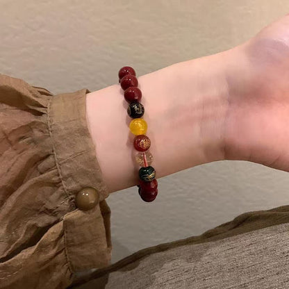 Women's Chinese Style Imitation Cinnabar Gourd Fu Bracelets