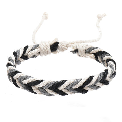 Men's Popular University Style Cotton String Woven Bracelets