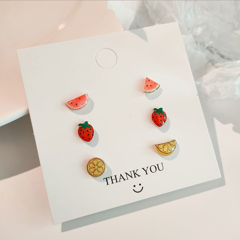 Sier Suit Cartoon Cute Minority Simple Earrings