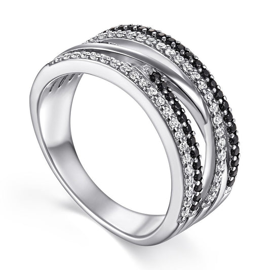 Copper Inlaid Zircon Female Fashion Personality Rings