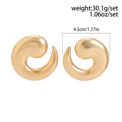 Retro Exaggerated Glossy Comma Large Water Drop Ear Fashion Earrings