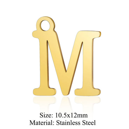 Titanium Steel Letter Gold Capital English Pendants