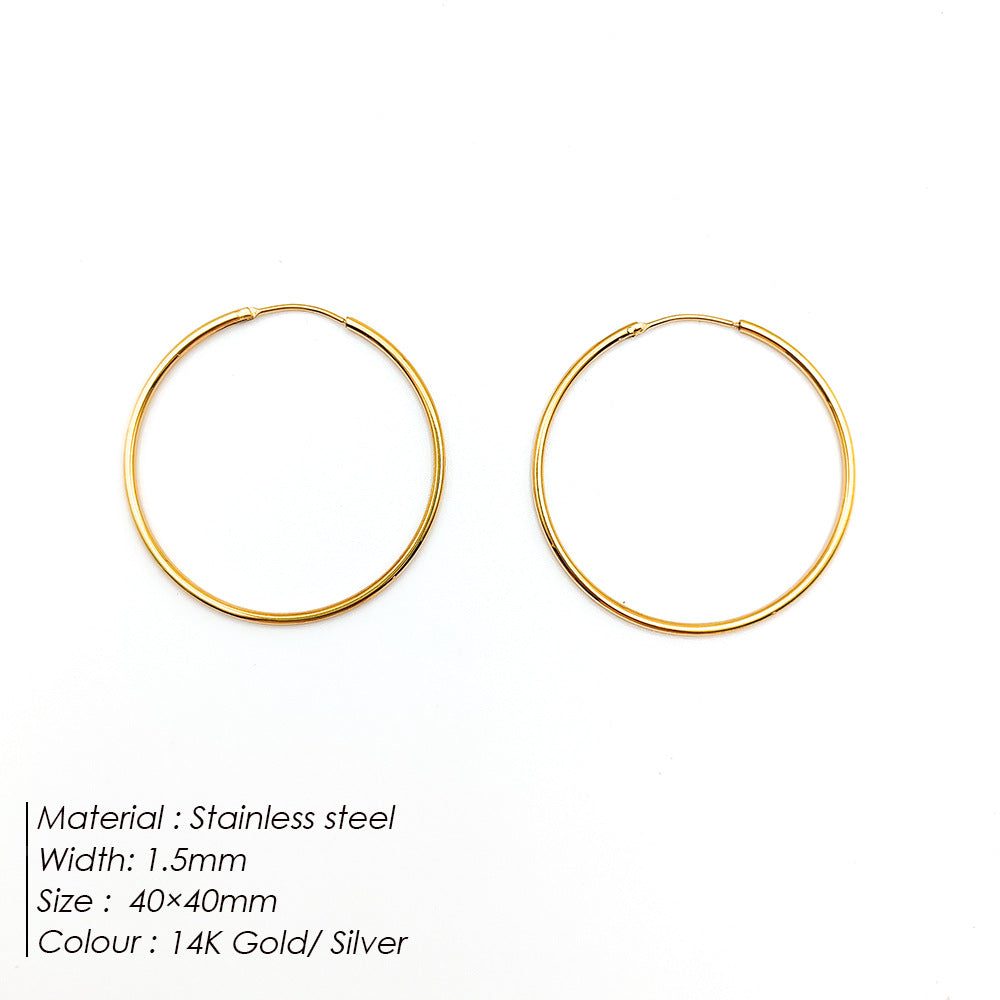 Stainless Steel Ear Gold Plated Jewelry Earrings