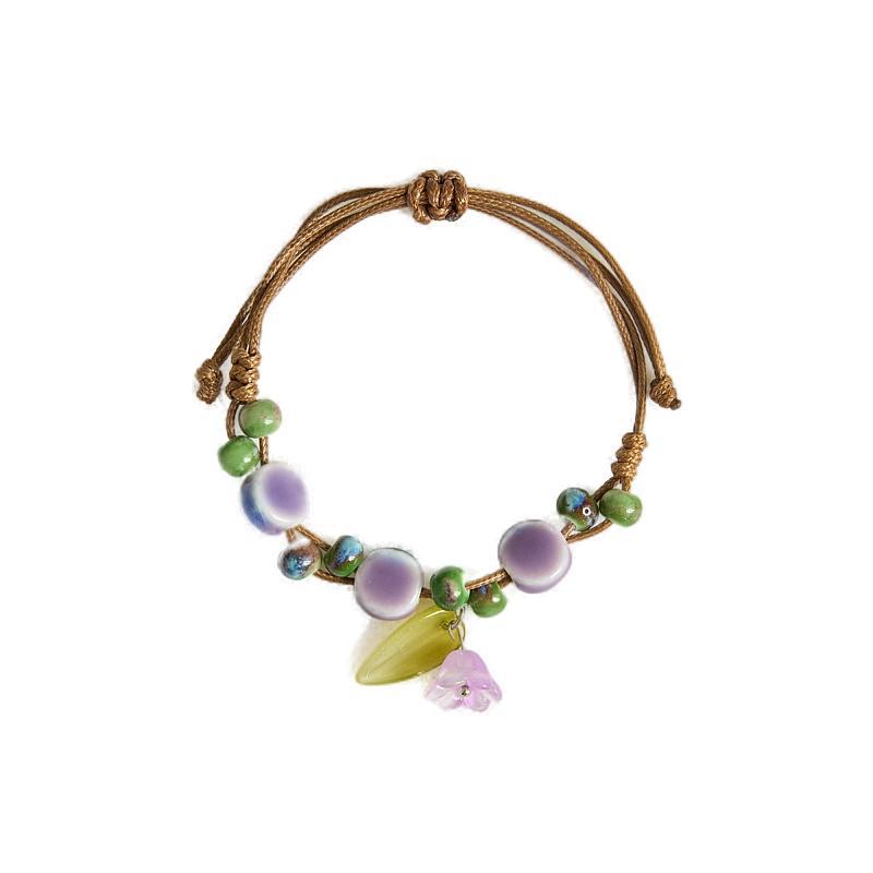 Hand-woven Chinese Fresh Simple Purple Flower Bracelets