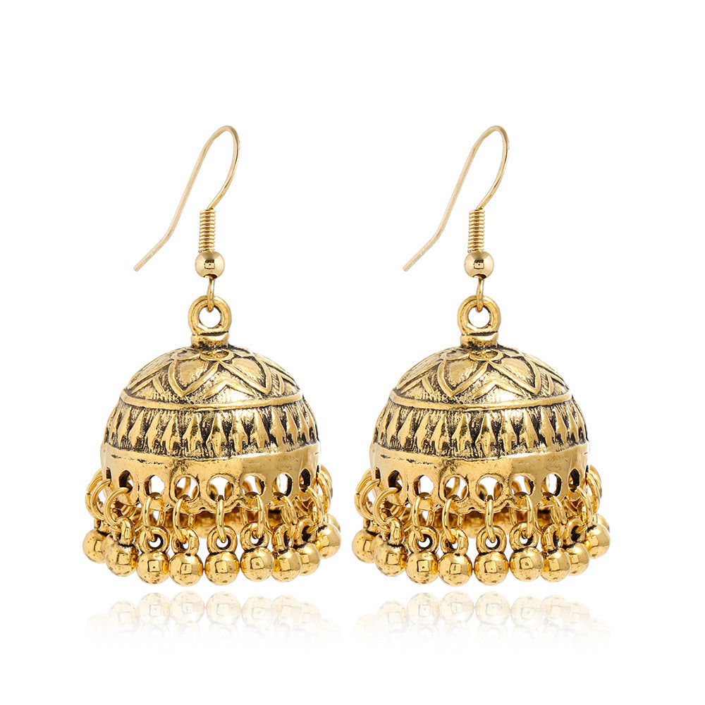 Vintage Pattern Creative Bell Exaggerated Personalized Earrings