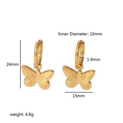 Gold Flower Female Niche Exaggerated Stainless Earrings