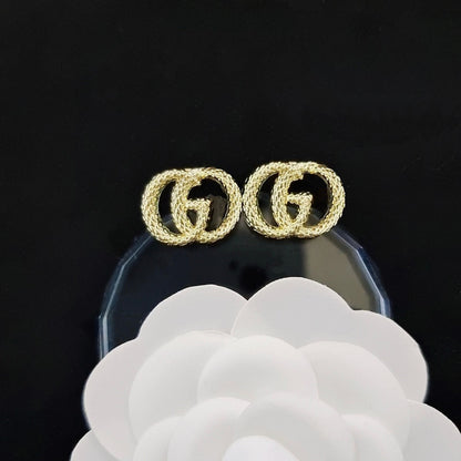 Women's & Men's Quality Collection Trending Rhinestone Letters Sier Earrings