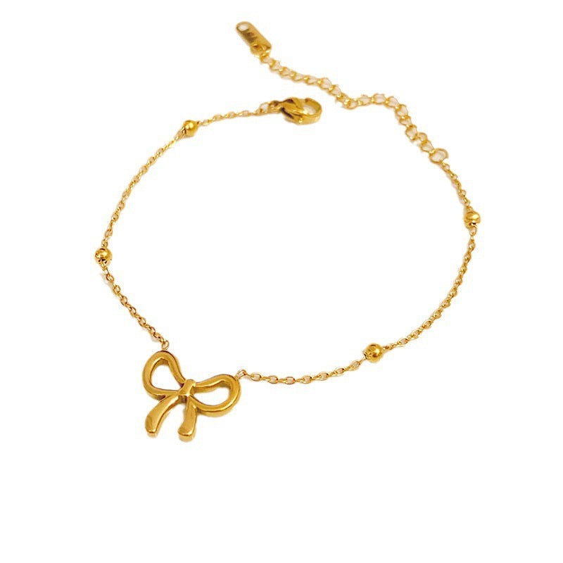 Luxury Beads Bow Anklet Female Niche Bracelets