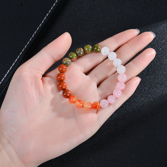 Sunstone Pink Crystal Beaded Birth Female Bracelets