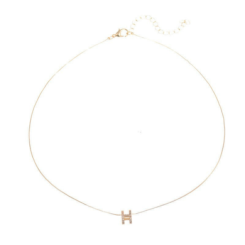 Letter Minority Short Clavicle Chain Light Necklaces