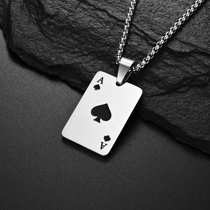 Peach Black Titanium Steel Poker Personality Pendants