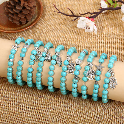 Women's Beaded Suit Bohemian Ethnic Turquoise Bracelets