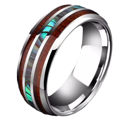 Men's Trendy Fashion Domineering Titanium Steel Inlaid Rings