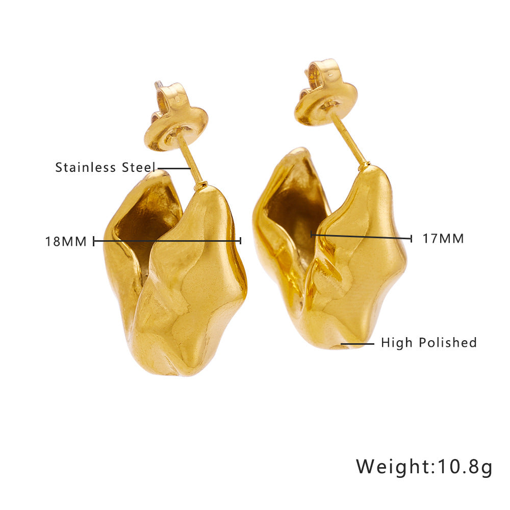 Twist Round Diamond Woven Wheat Ear Earrings