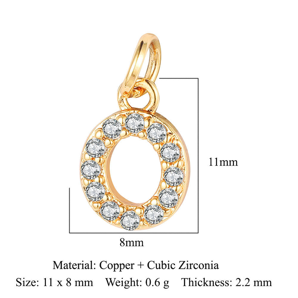 English Letters Copper Zircon Ornaments Accessories Yellow Gold Pendants