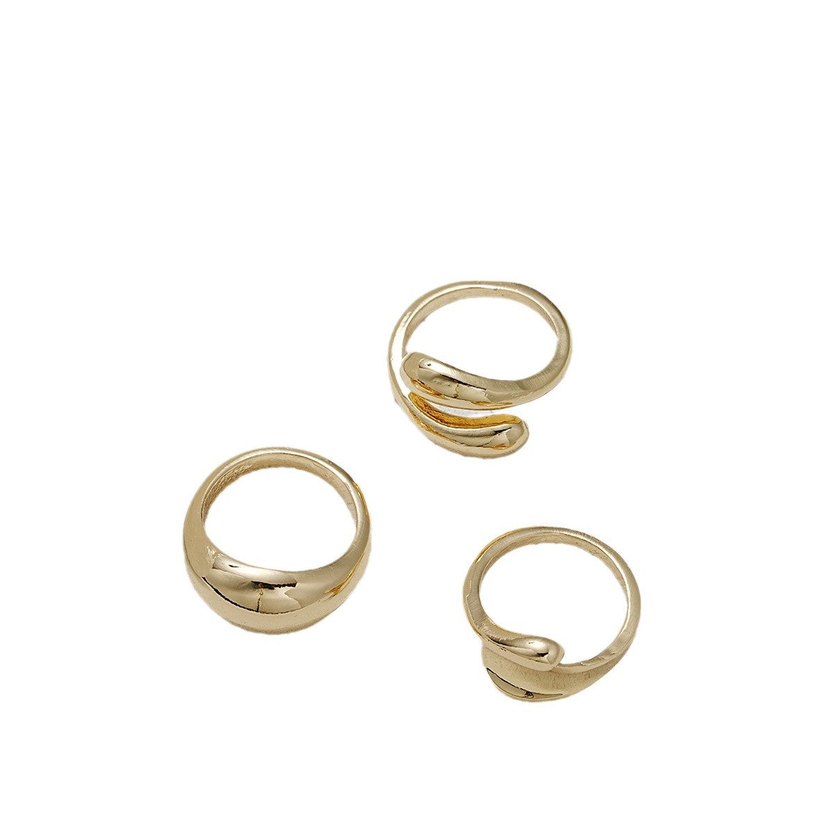 Women's Golden Irregular Opening Niche Trendy Set Graceful Rings