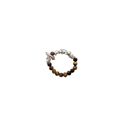 Tigereye Beaded Female Index Finger Chinese Rings
