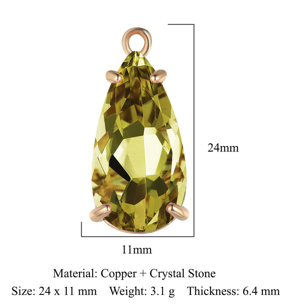 Copper Glass Crystal Geometric Round Ornament Pendants