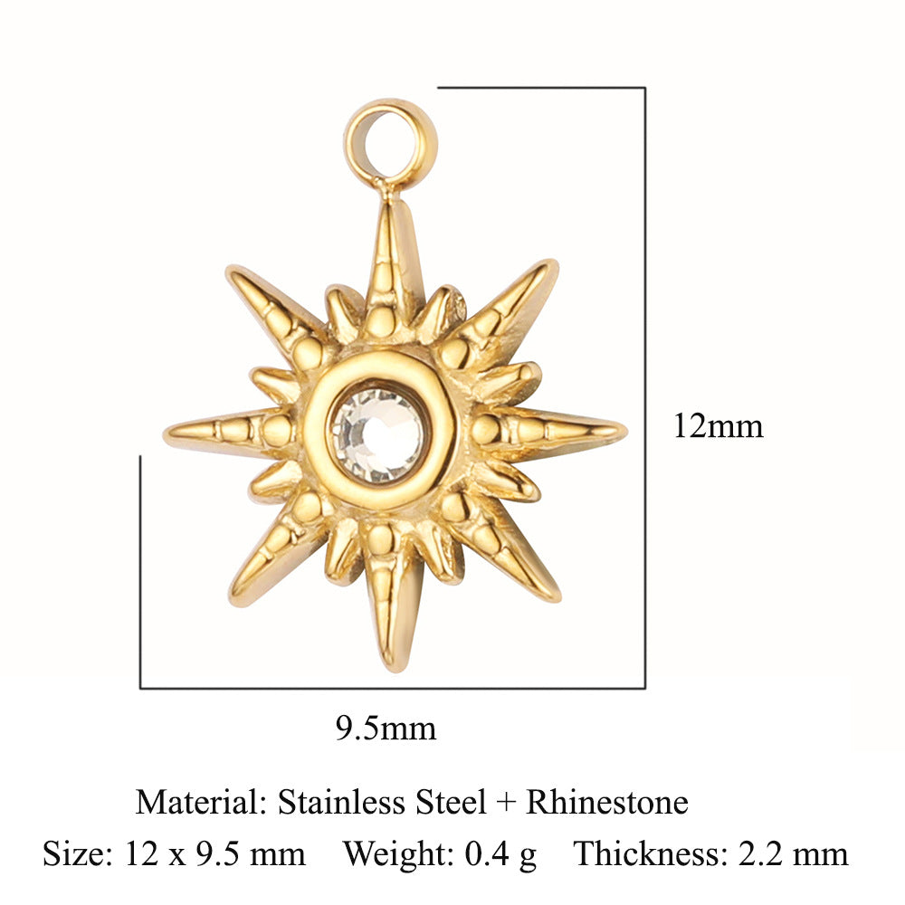 Titanium Steel Sun Ornament Accessories Star Pendants