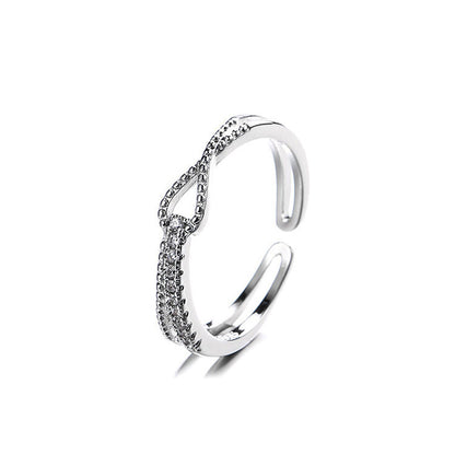 Buckle Female Design Interwoven Light Luxury High-grade Cold Rings
