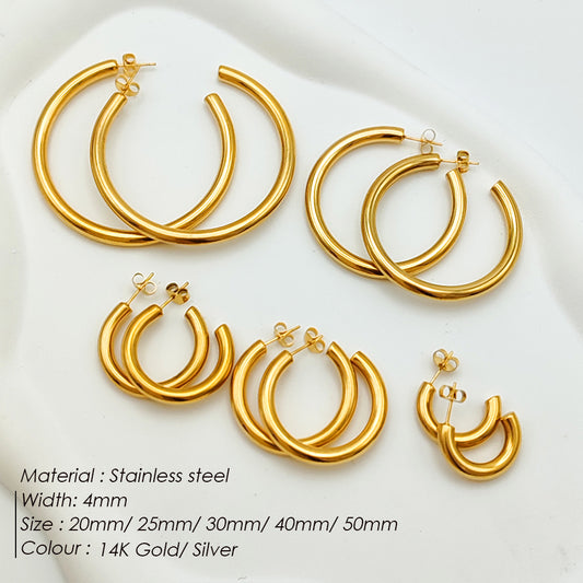 Stainless Steel Ear Gold Plated Jewelry Earrings