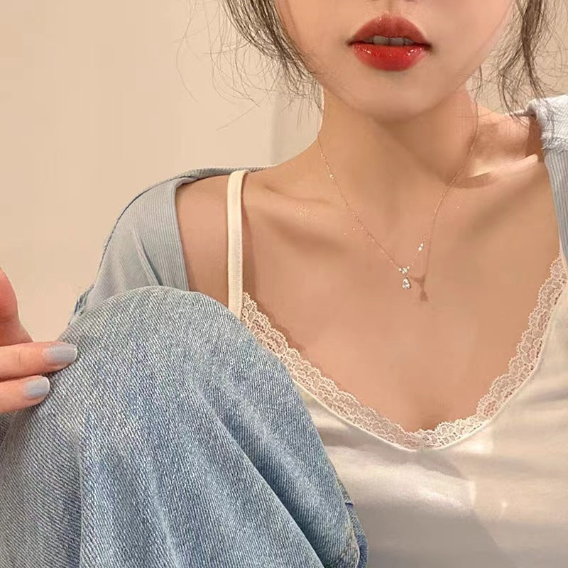 Women's Pearl Ornament High-grade Design Elegant Heart Clavicle Necklaces