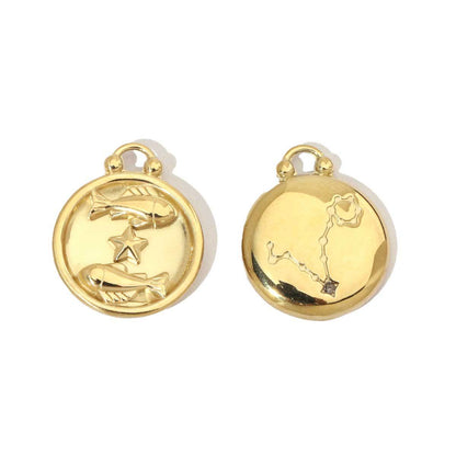 Real Gold Constellation Stainless Steel Round Pendants