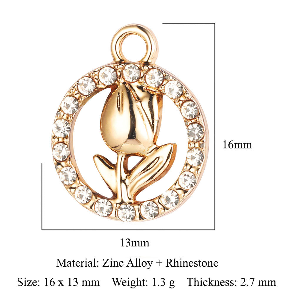 Leaf Zinc Alloy Lucky Tree Peach Heart Pendants