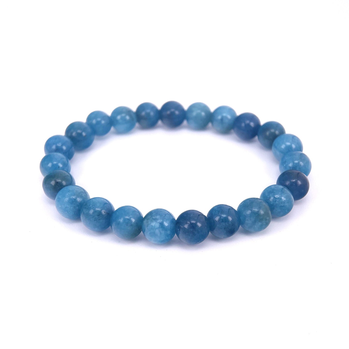 Natural Apatite Beaded Single Circle Round Bracelets