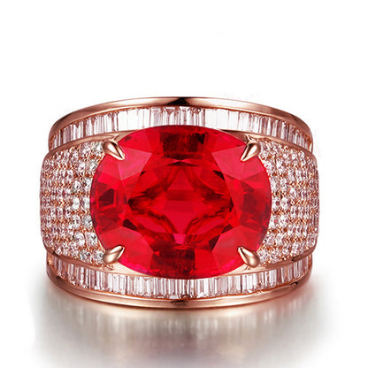 Adjustable Imitation Ruby Zircon Full Diamond Rings