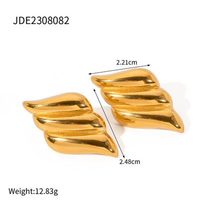 Fashion Personalized Ear Clips Gold Stainless Steel Square Earrings