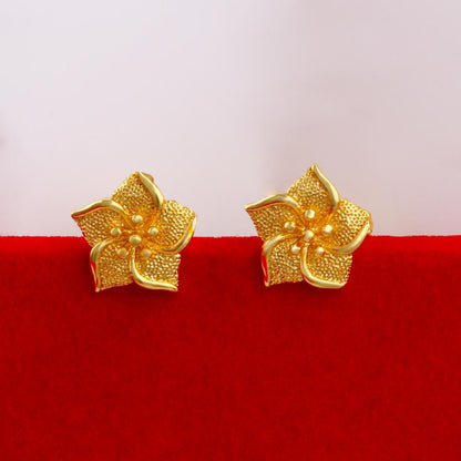 Women's Vietnam Placer Gold Simple Flower Simulation Rings