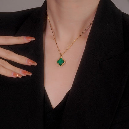 Clover Jade Female Summer Light Luxury Temperament Necklaces