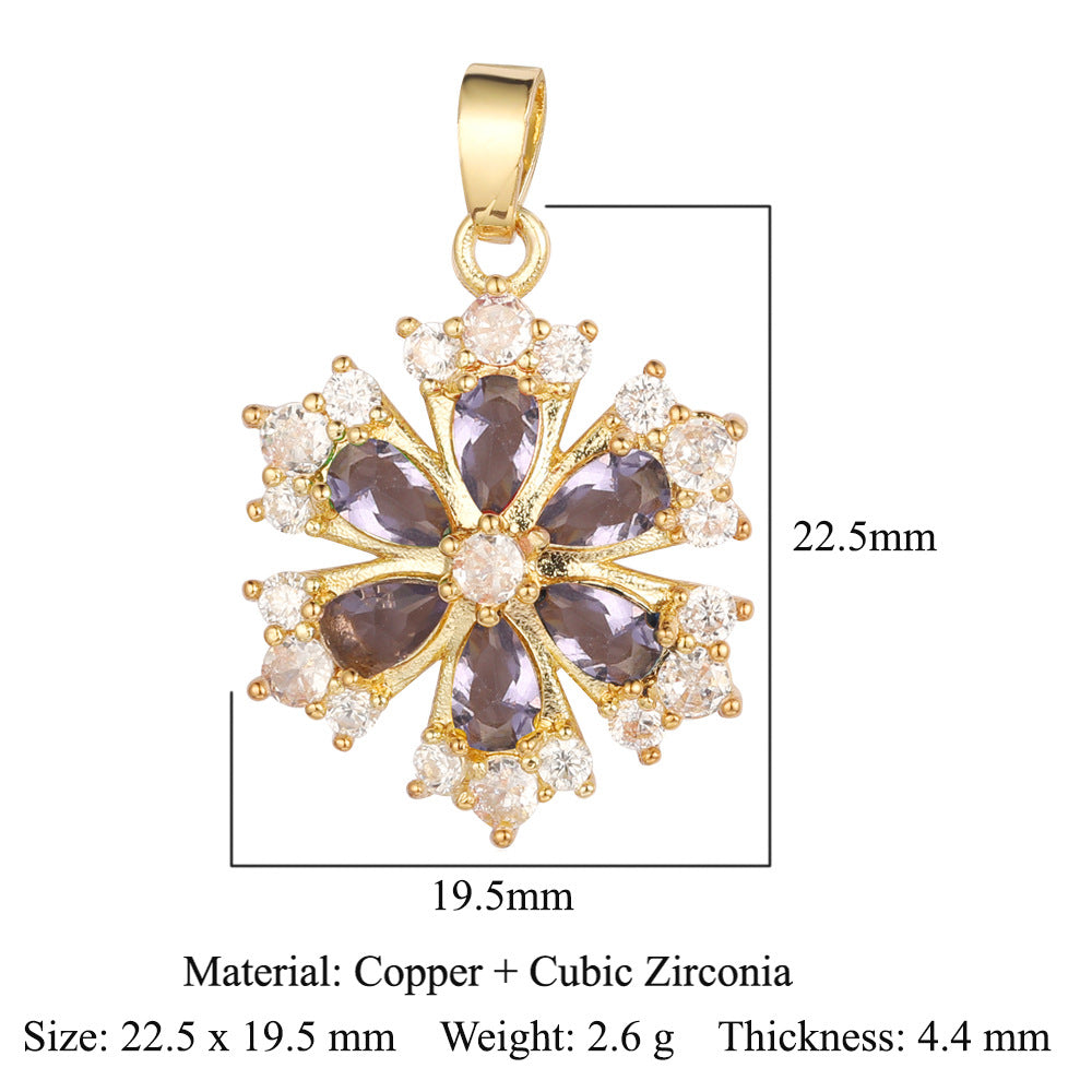 Luxury Color Zirconium Leaves Flower Four-leaf Clover Grape Cherry Necklaces