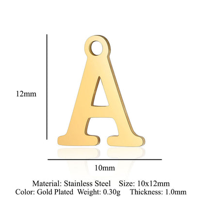 Titanium Steel Letter Gold Capital English Pendants