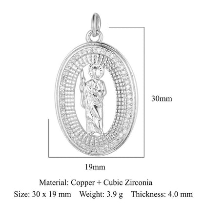 Virgin Angel Copper Zircon Cross Ornament Pendants