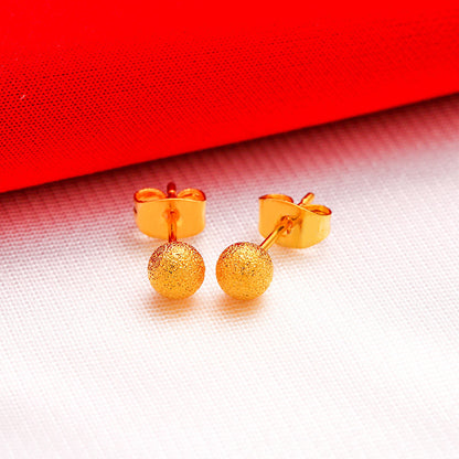 Gold-plated Fancy Vietnam Placer Gold Glazed Surface Earrings