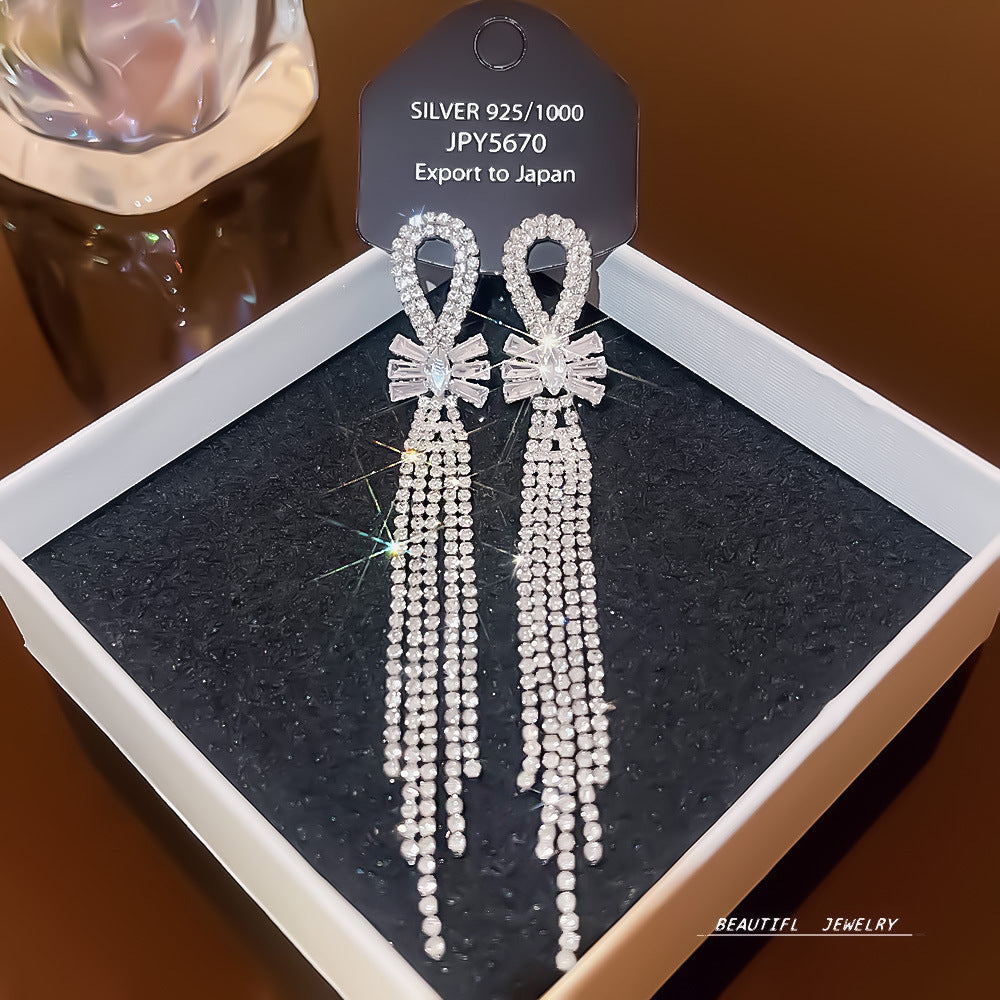 Women's Zircon Tassel High-grade Light Luxury Delicate Earrings