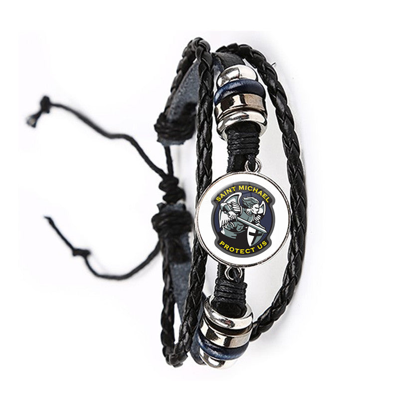 Women's & Men's Time Stone Leather Carrying Strap Hand-woven Bracelets