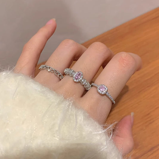 Sterling Sier Pink Zircon Female Open Niche Advanced Light Rings