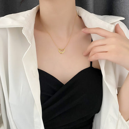 Women's Titanium Steel No Fading Hollow Love For Light Necklaces